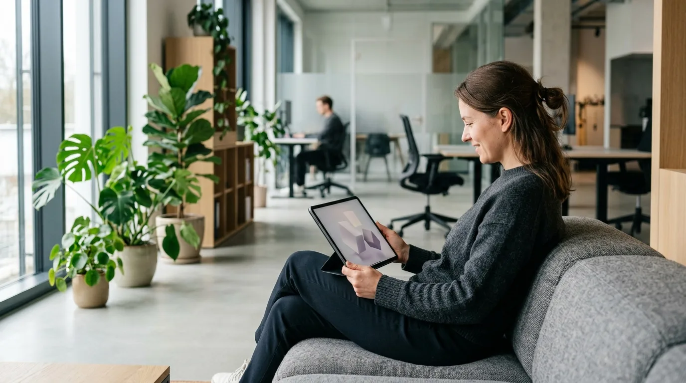 Laptop mit der Produktseite eines Maschinenbauunternehmens, in die ein interaktiver 3D-Konfigurator mit drehbarem Industrieprodukt nahtlos eingebettet ist